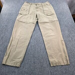 Cabela's Mens Convertible Cargo Hiking Pants Zip Off Shorts Beige W40 L34